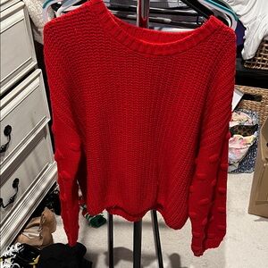 Jessica Simpson Vibrant Red Crew Neck Sweater
